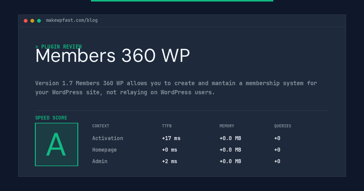 Members 360 WP - MakeWPFast