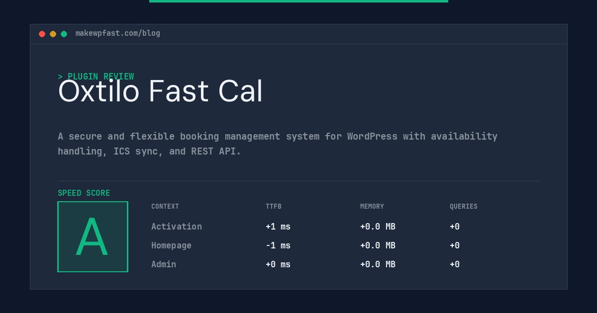 Oxtilo Fast Cal - MakeWPFast