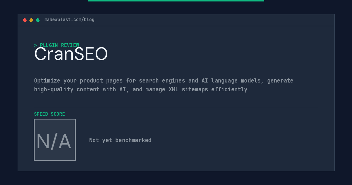 CranSEO - MakeWPFast