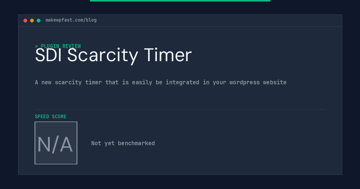 SDI Scarcity Timer - MakeWPFast