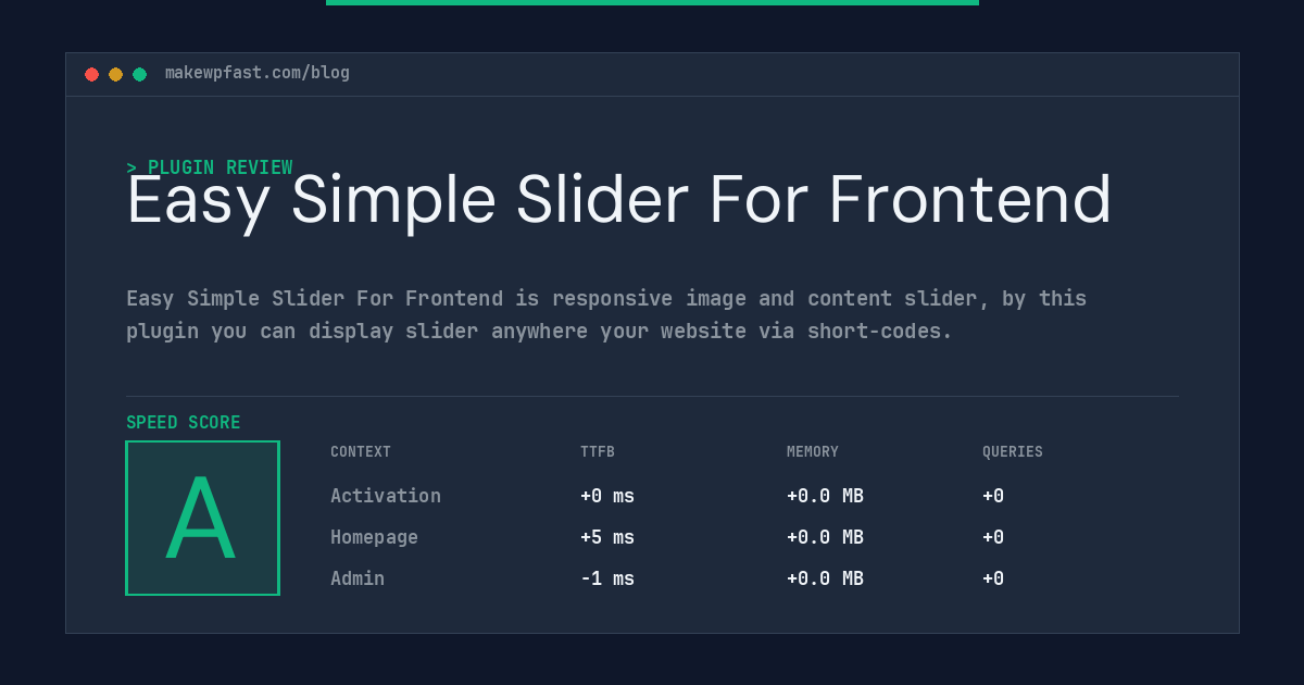 Easy Simple Slider For Frontend - MakeWPFast