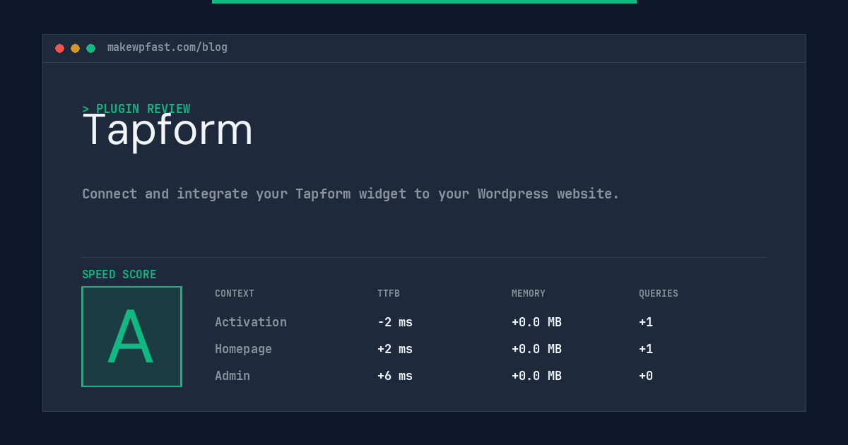Tapform - MakeWPFast