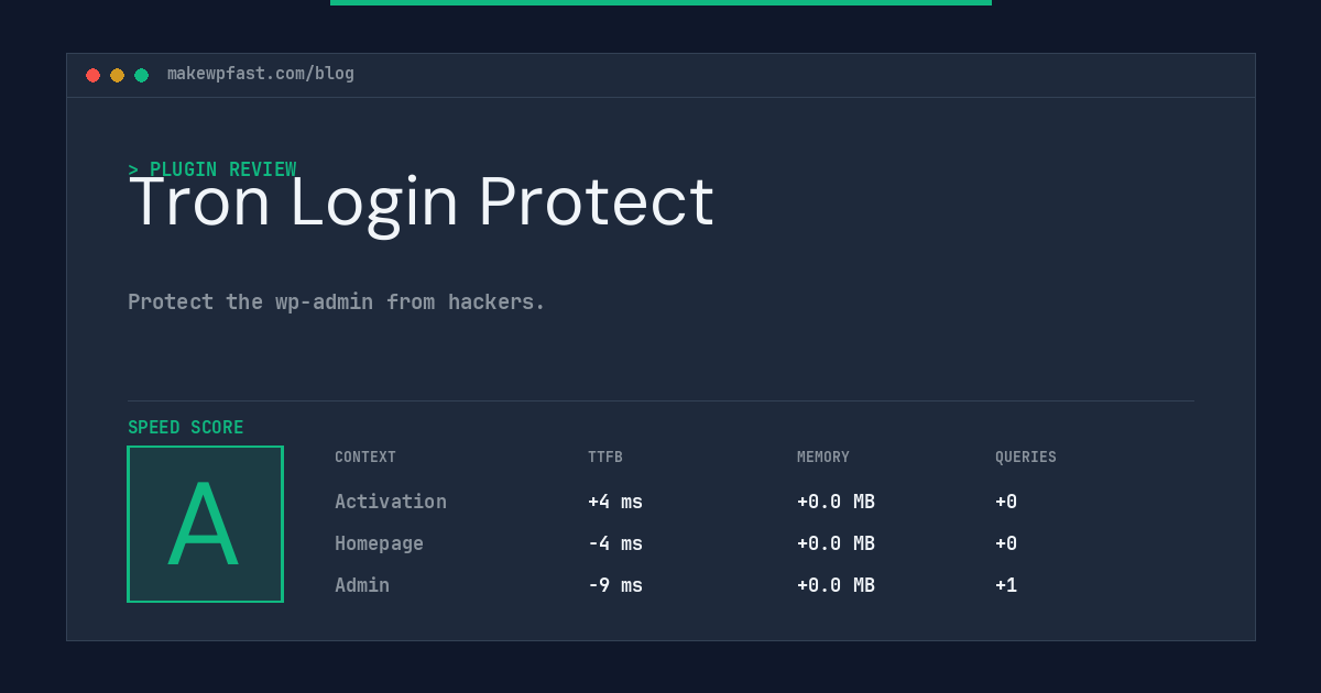 Tron Login Protect - MakeWPFast