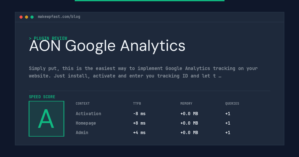 AON Google Analytics - MakeWPFast