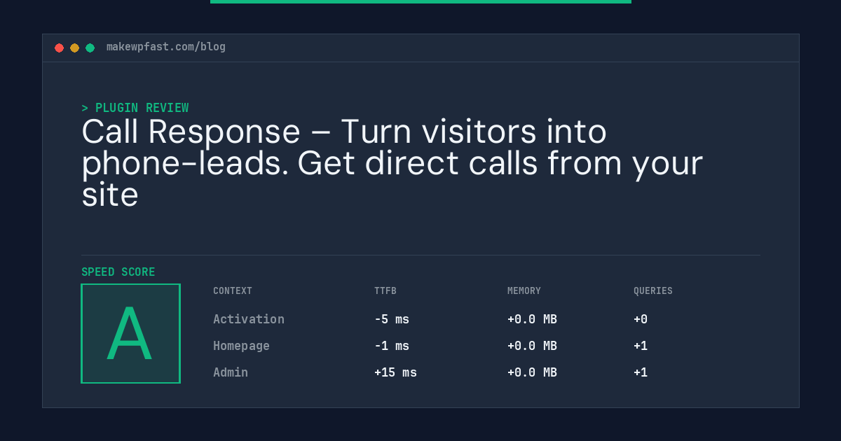 Call Response – Turn visitors into phone-leads. Get direct calls from your site - MakeWPFast