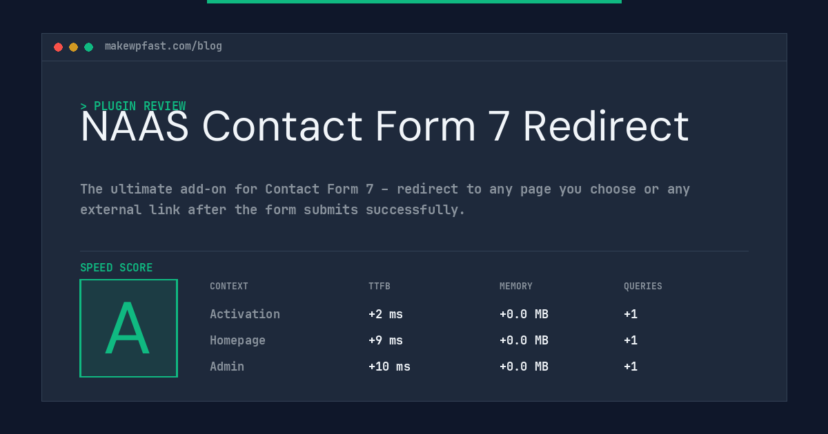 NAAS Contact Form 7 Redirect - MakeWPFast