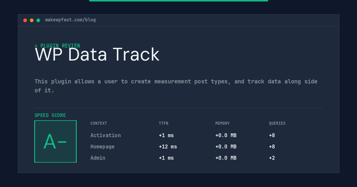 WP Data Track - MakeWPFast