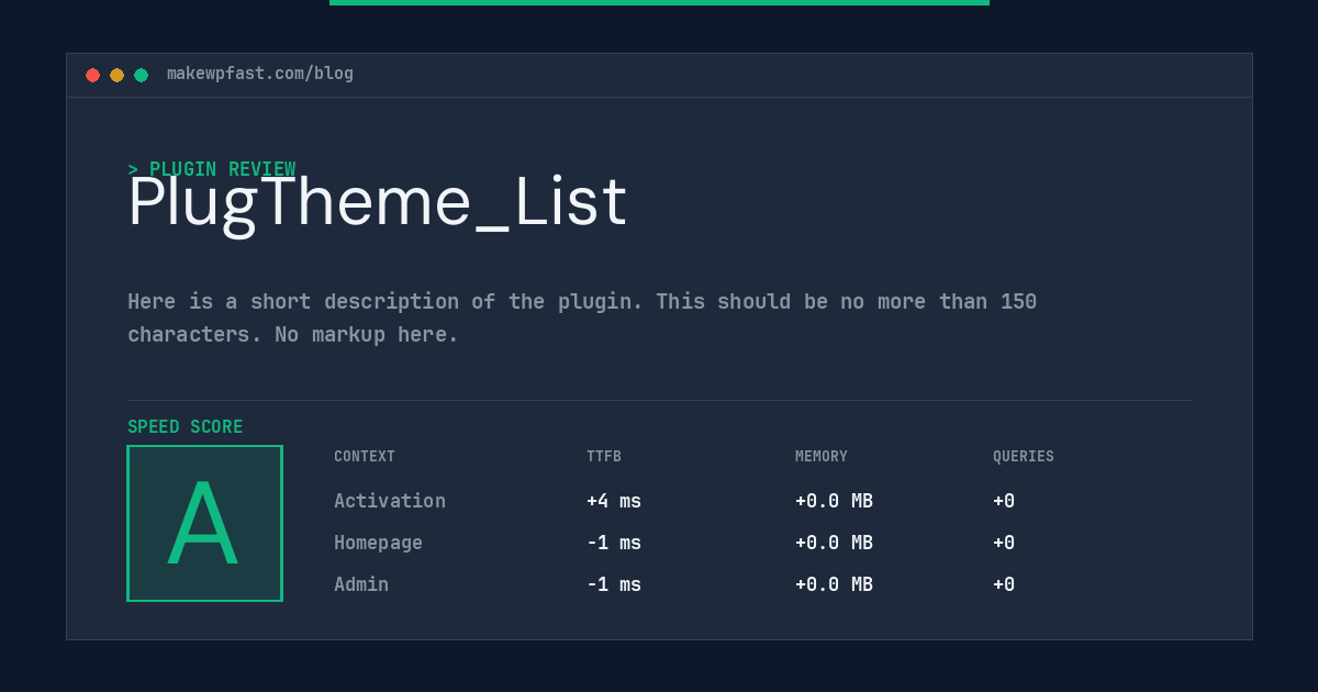 PlugTheme_List - MakeWPFast