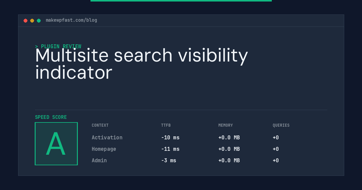 Multisite search visibility indicator - MakeWPFast