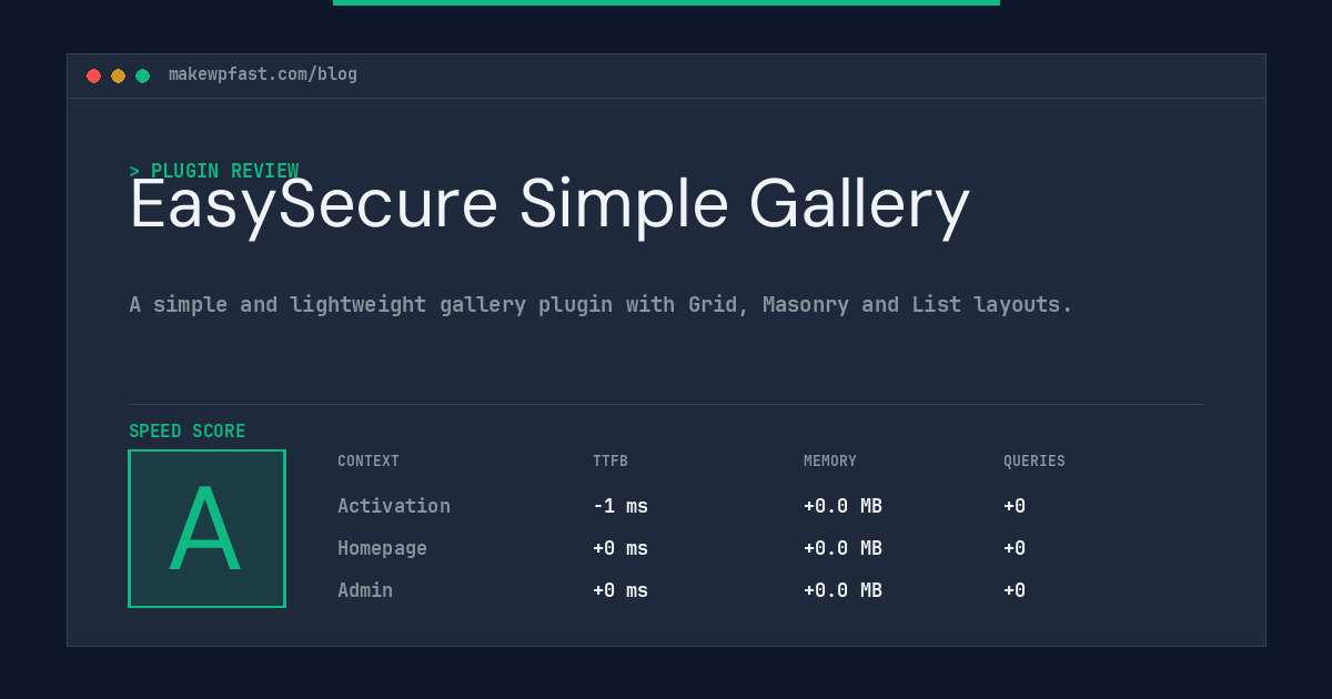 EasySecure Simple Gallery - MakeWPFast