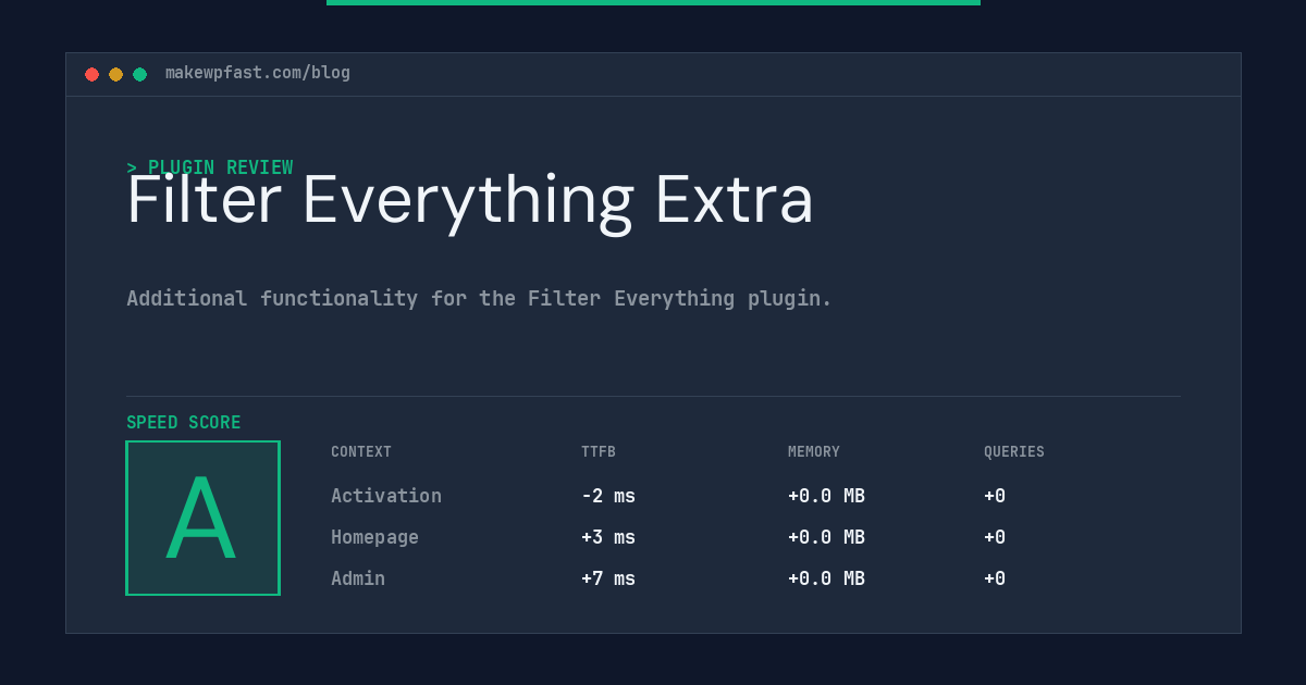 Filter Everything Extra - MakeWPFast