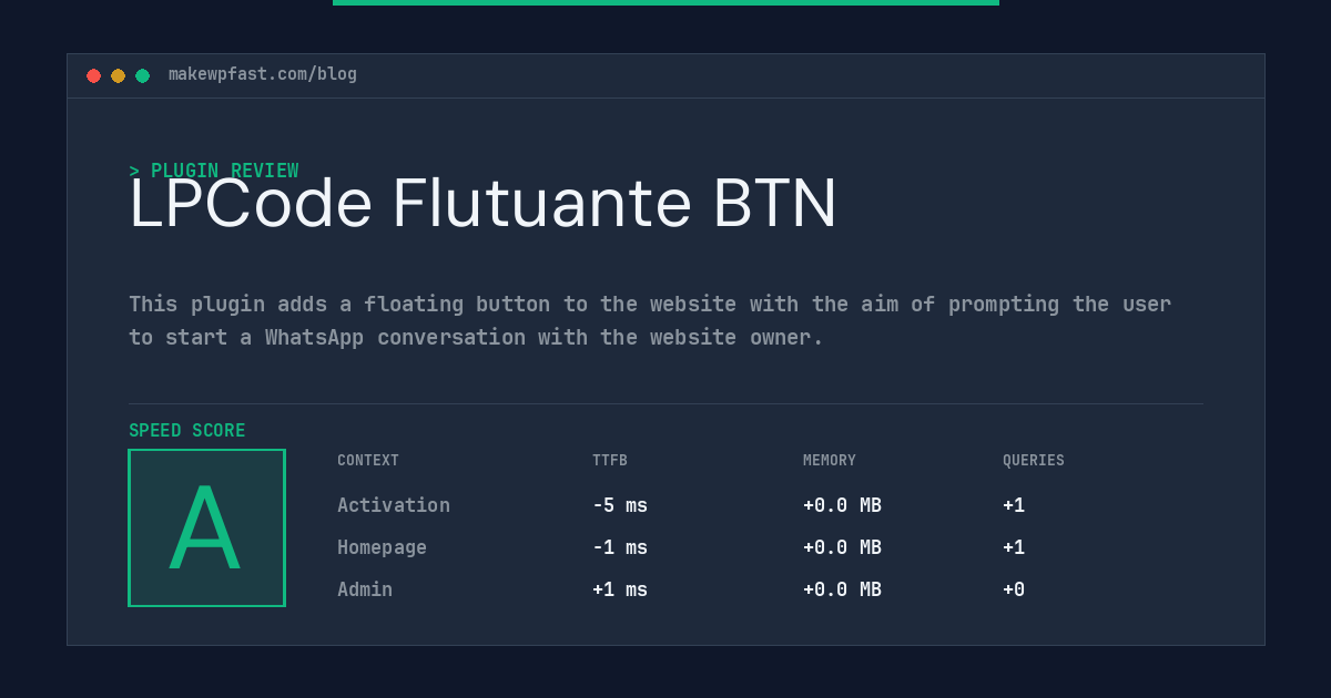 LPCode Flutuante BTN - MakeWPFast