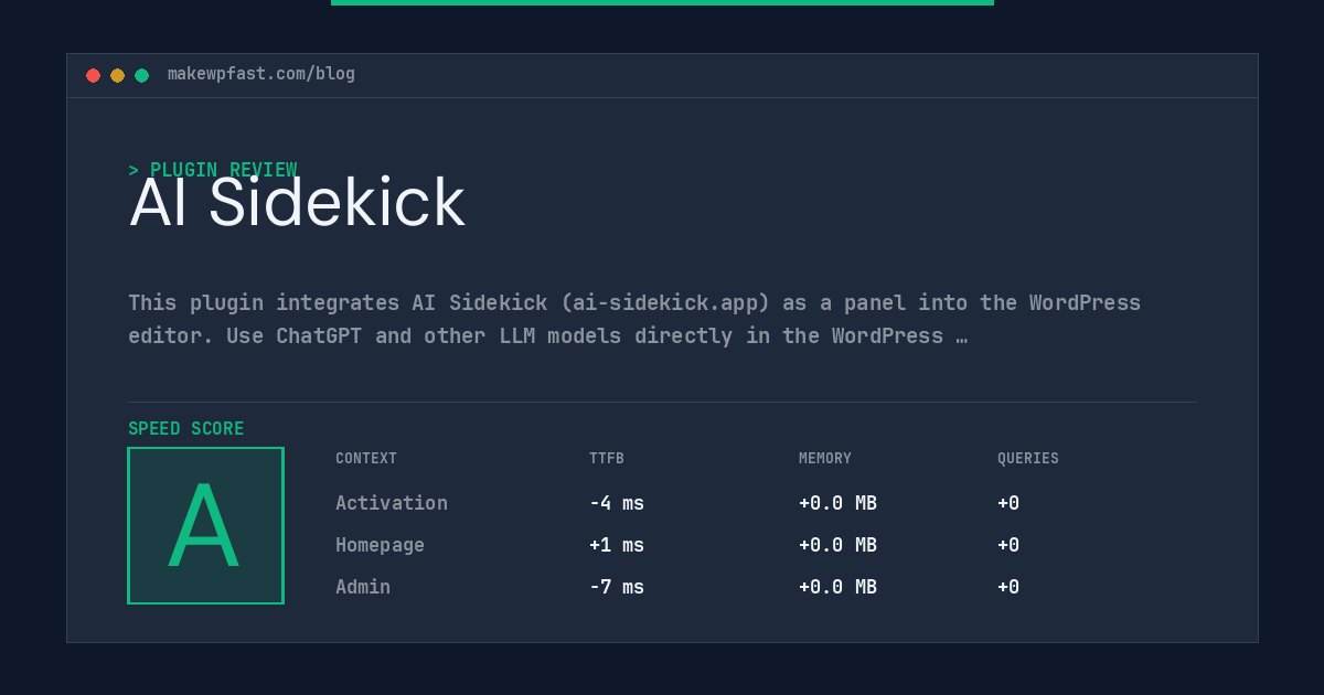 AI Sidekick - MakeWPFast