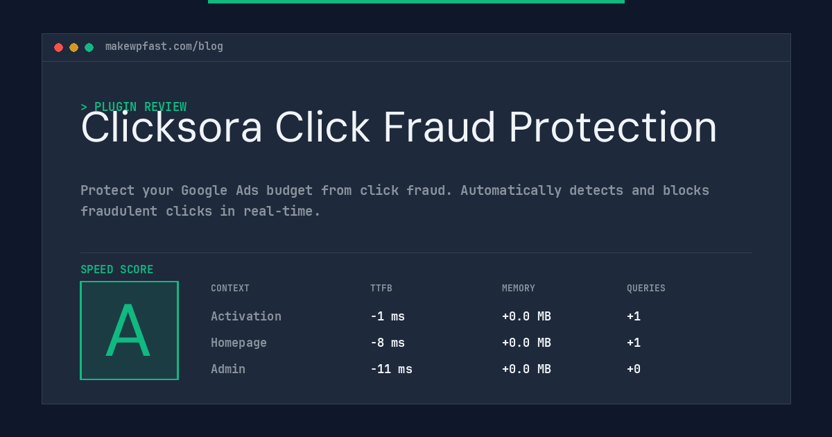 Clicksora Click Fraud Protection - MakeWPFast
