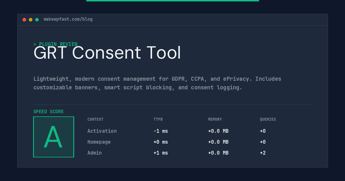 GRT Consent Tool - MakeWPFast