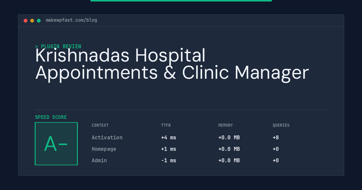 Krishnadas Hospital Appointments & Clinic Manager - MakeWPFast