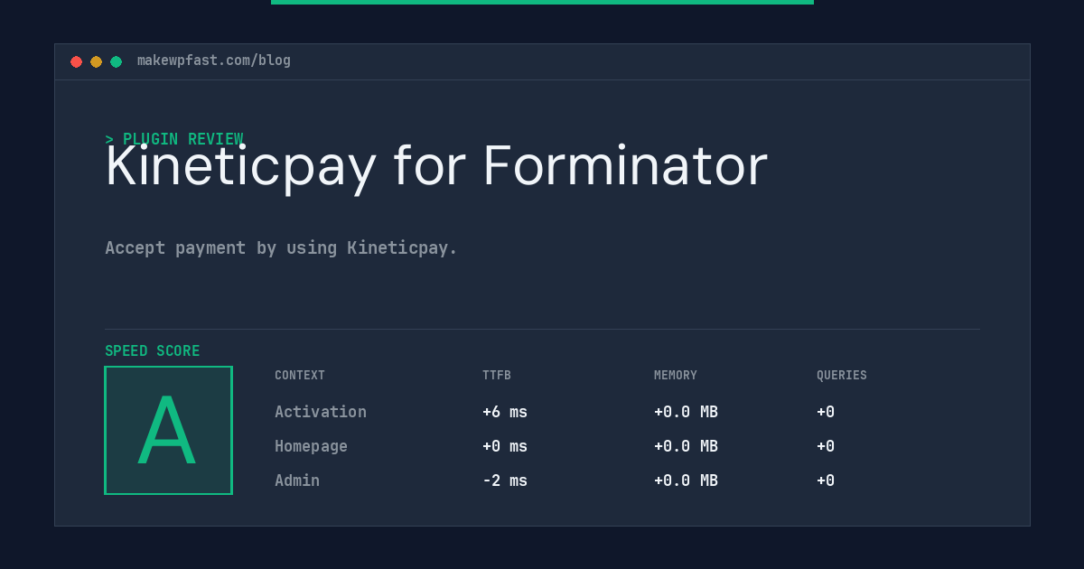 Kineticpay for Forminator - MakeWPFast