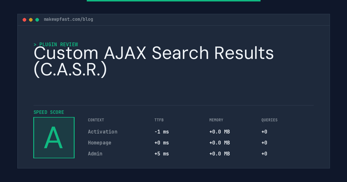 Custom AJAX Search Results (C.A.S.R.) - MakeWPFast
