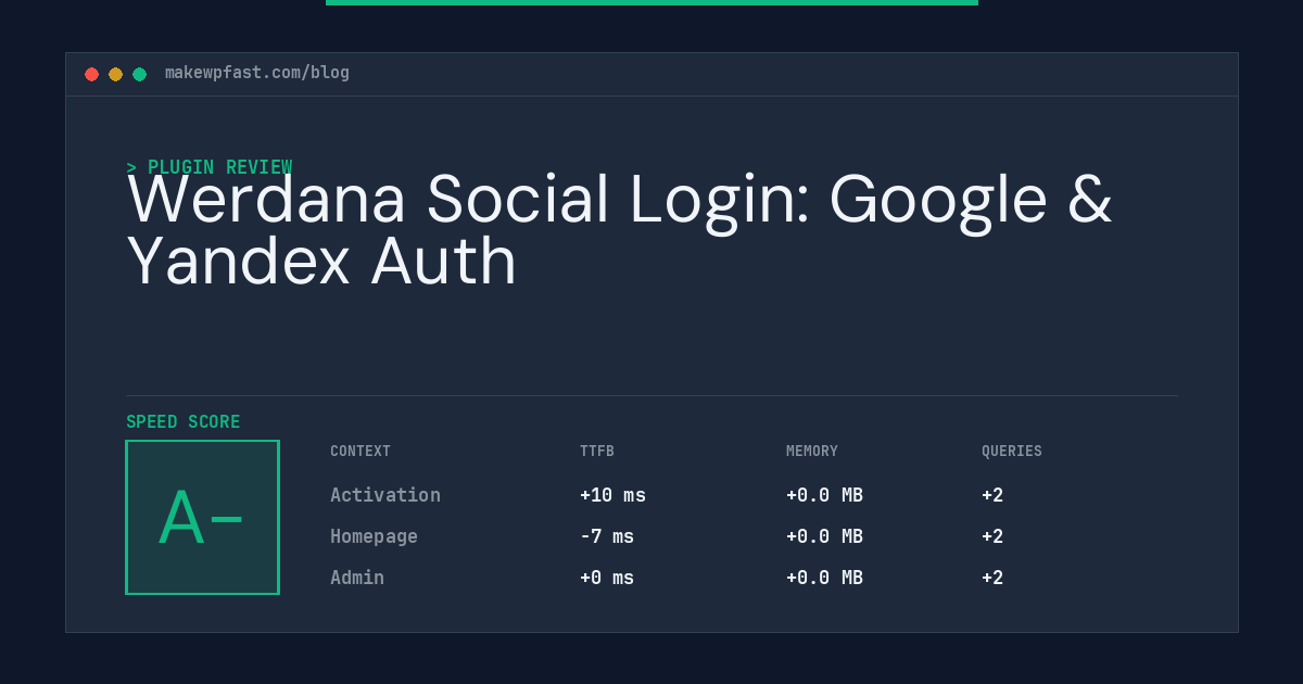 Werdana Social Login: Google & Yandex Auth - MakeWPFast