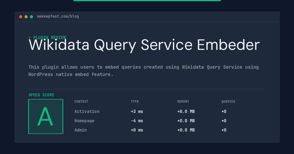 Wikidata Query Service Embeder - MakeWPFast