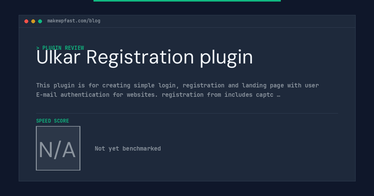 UIkar Registration plugin - MakeWPFast