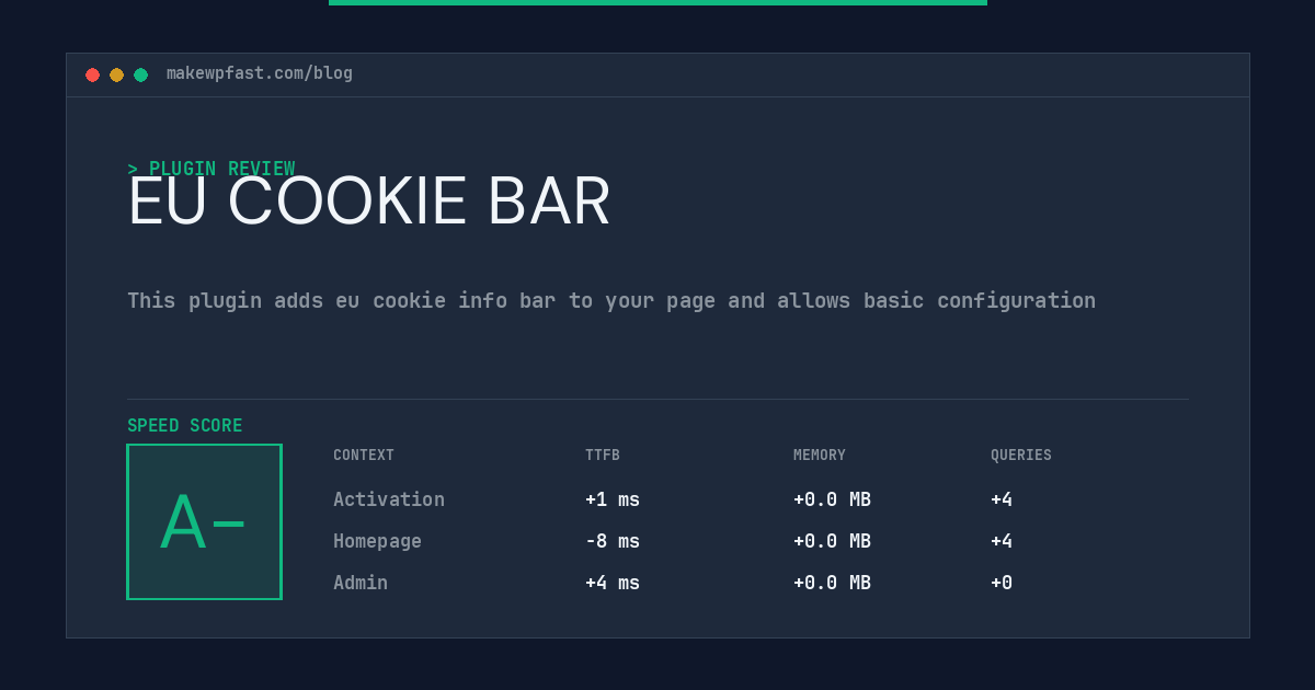 EU COOKIE BAR - MakeWPFast