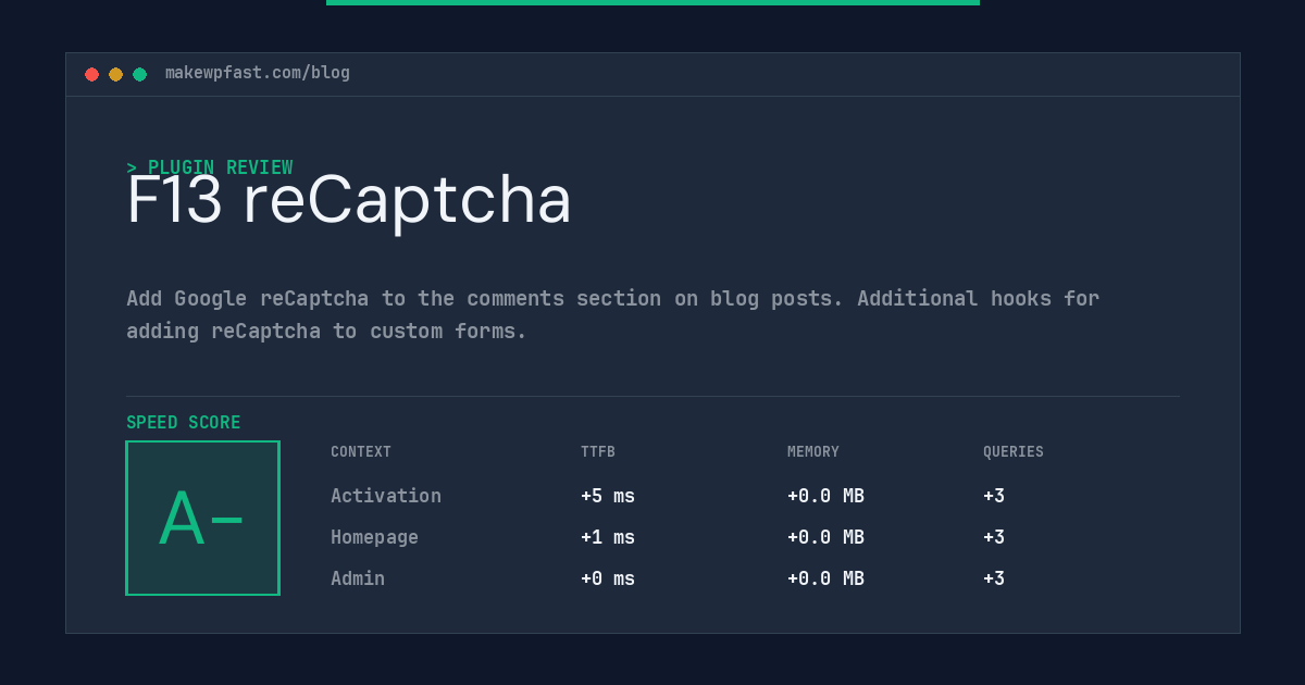 F13 reCaptcha - MakeWPFast
