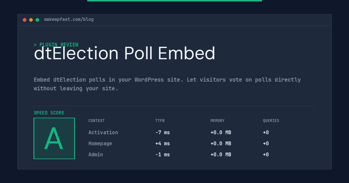 dtElection Poll Embed - MakeWPFast