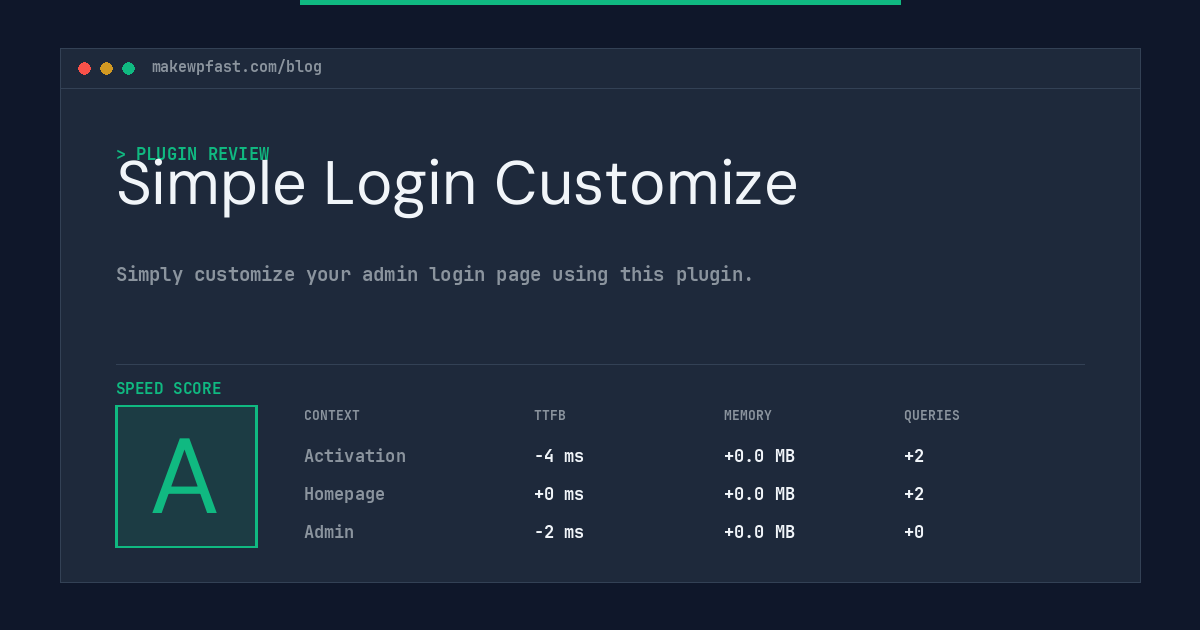 Simple Login Customize - MakeWPFast