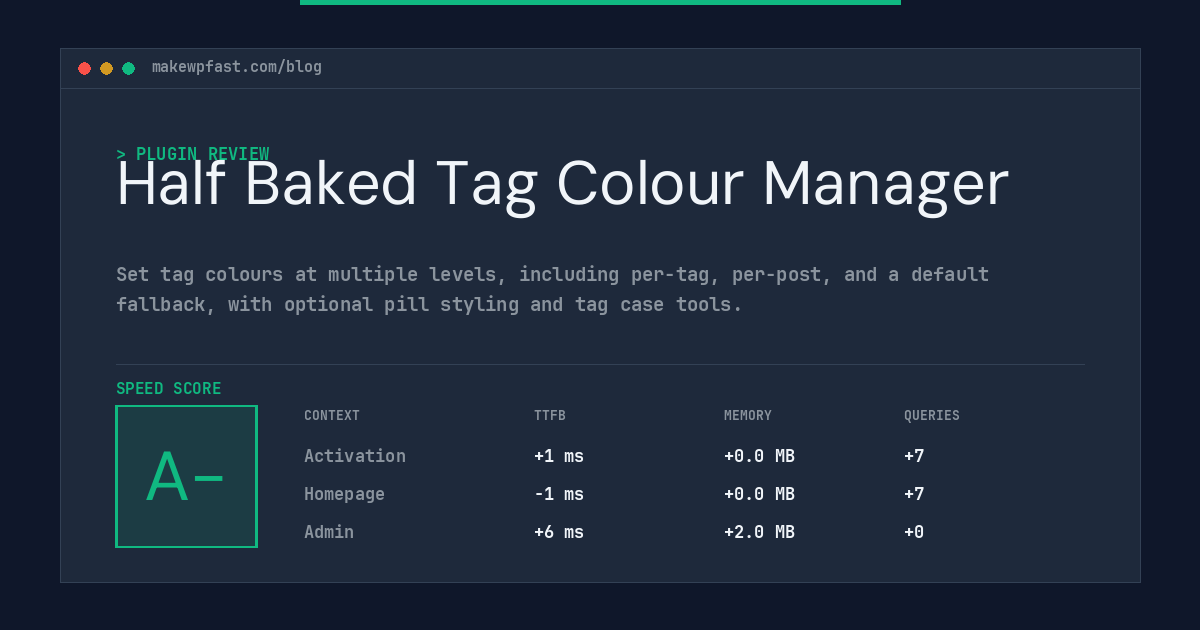 Half Baked Tag Colour Manager - MakeWPFast