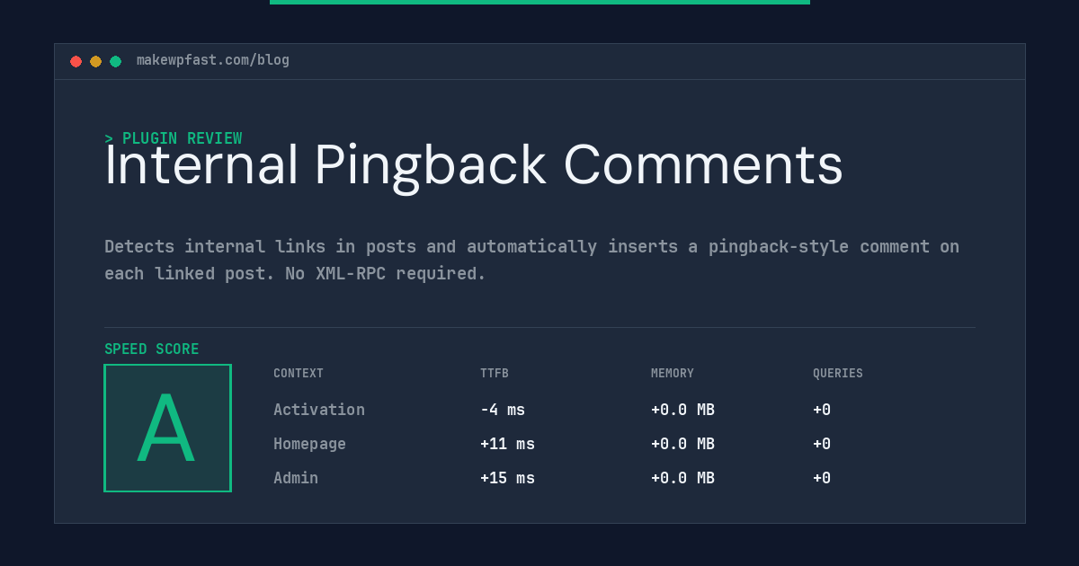 Internal Pingback Comments - MakeWPFast
