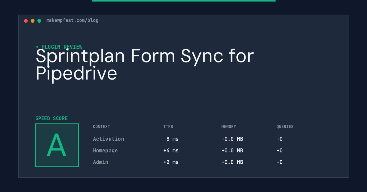 Sprintplan Form Sync for Pipedrive - MakeWPFast