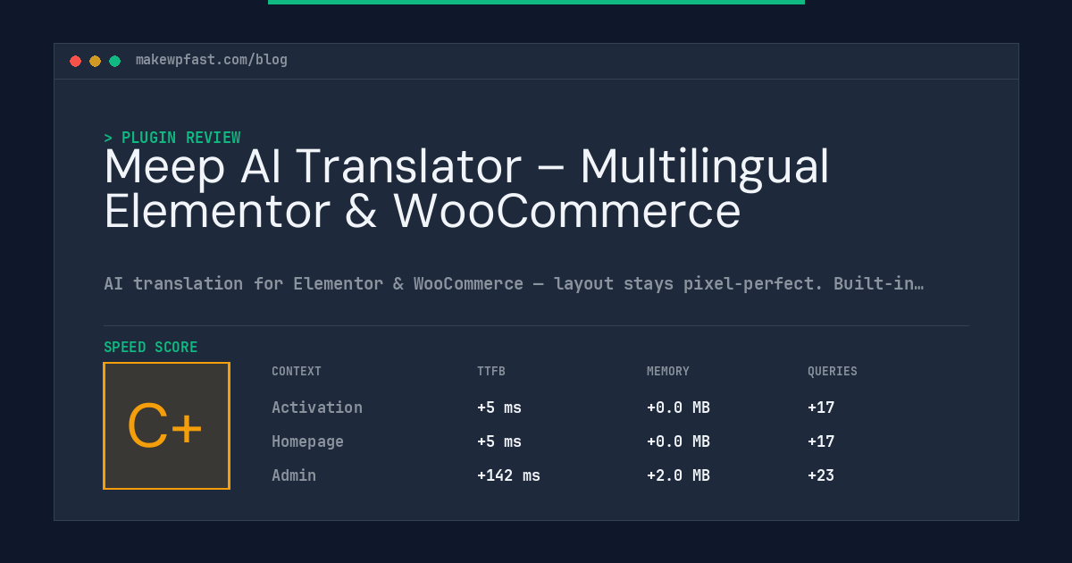 Meep AI Translator – Multilingual Elementor & WooCommerce - MakeWPFast