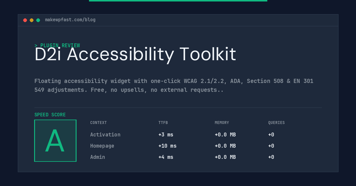 D2i Accessibility Toolkit - MakeWPFast