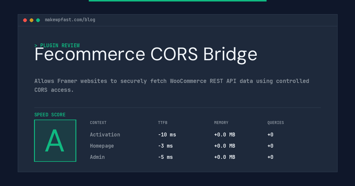 Fecommerce CORS Bridge - MakeWPFast