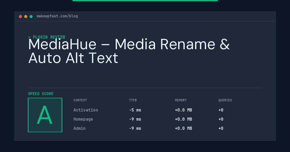 MediaHue – Media Rename & Auto Alt Text - MakeWPFast