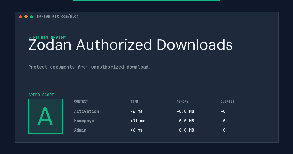 Zodan Authorized Downloads - MakeWPFast