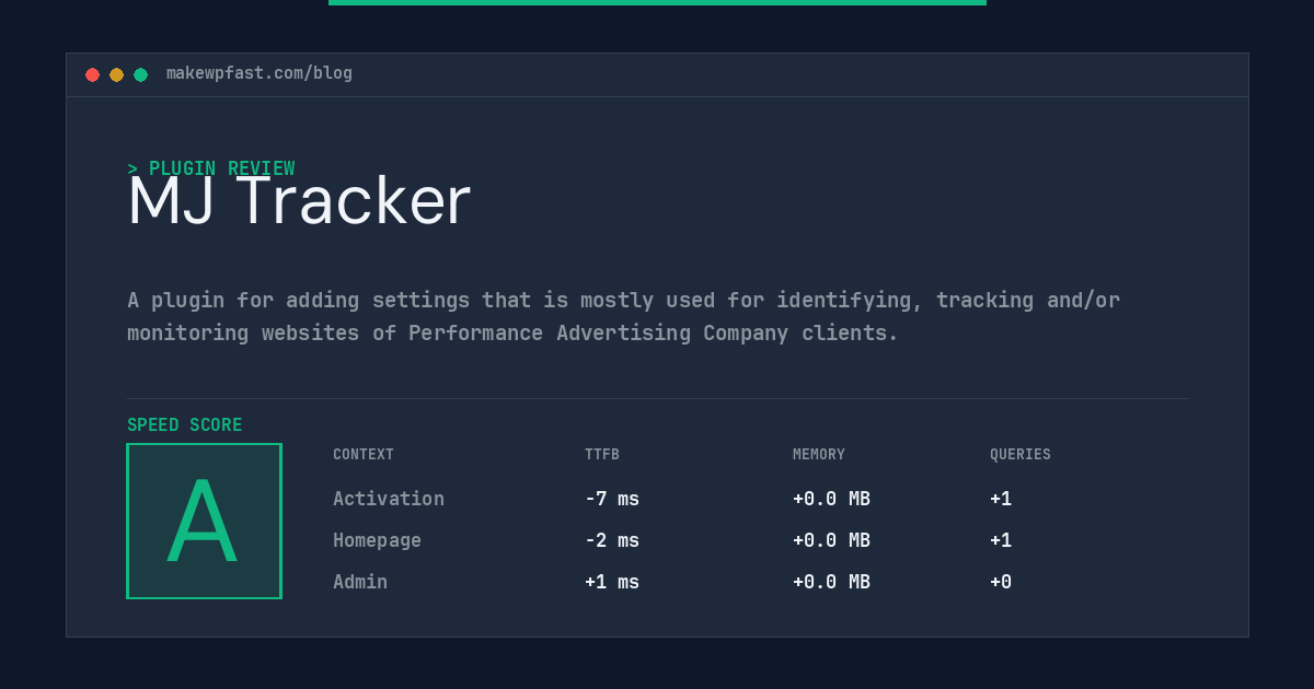 MJ Tracker - MakeWPFast