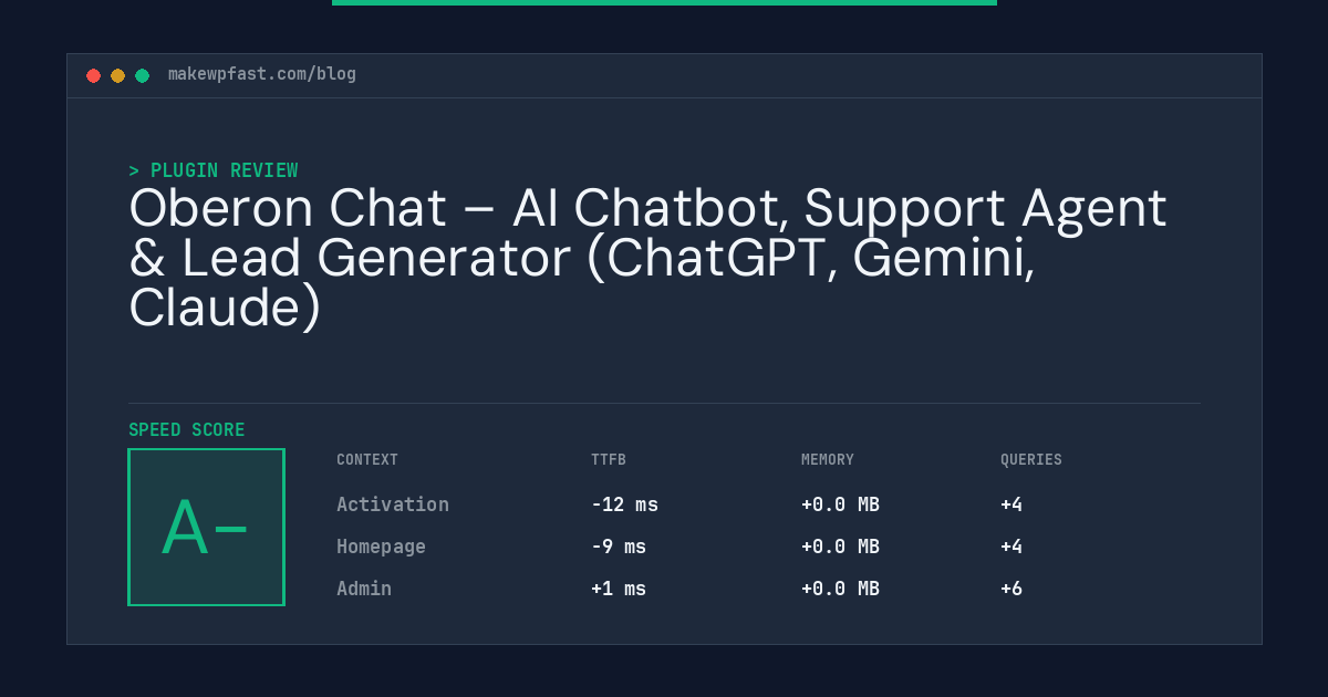 Oberon Chat – AI Chatbot, Support Agent & Lead Generator (ChatGPT, Gemini, Claude) - MakeWPFast