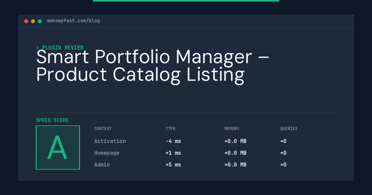 Smart Portfolio Manager – Product Catalog Listing - MakeWPFast