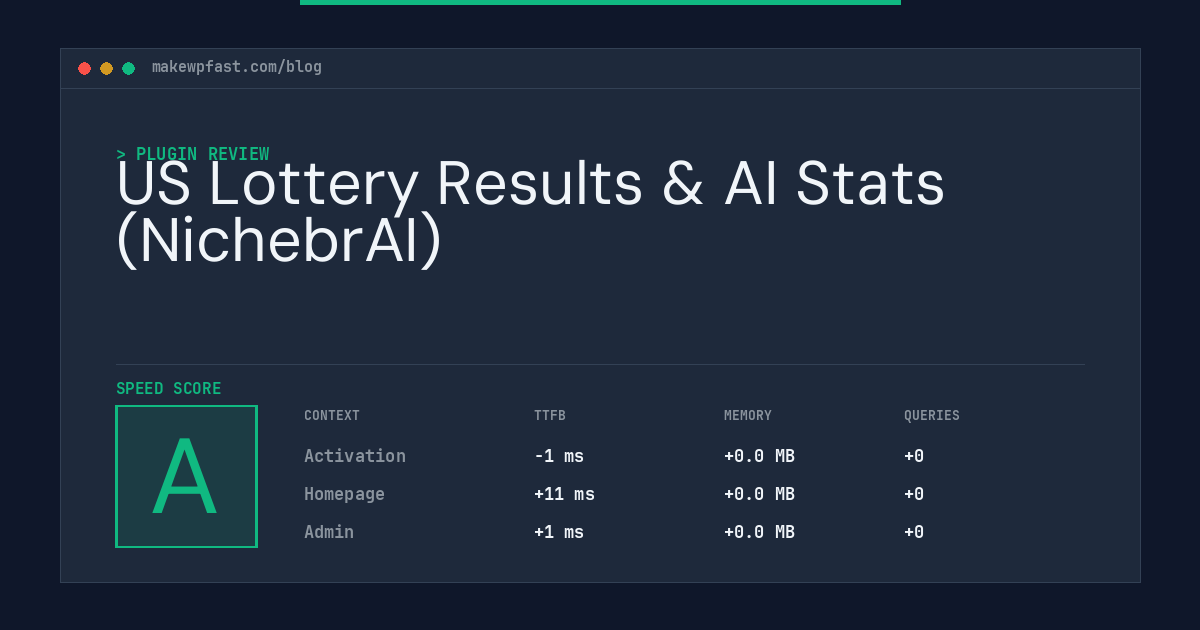US Lottery Results & AI Stats (NichebrAI) - MakeWPFast