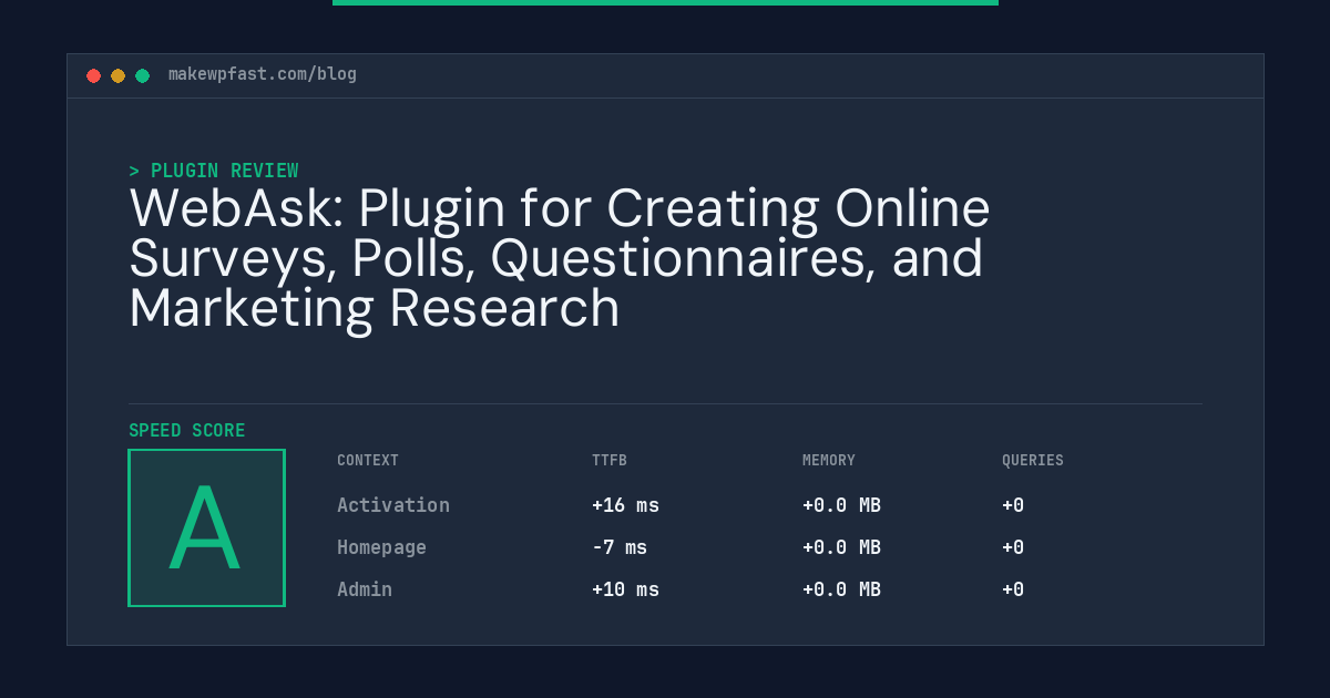 WebAsk: Plugin for Creating Online Surveys, Polls, Questionnaires, and Marketing Research - MakeWPFast