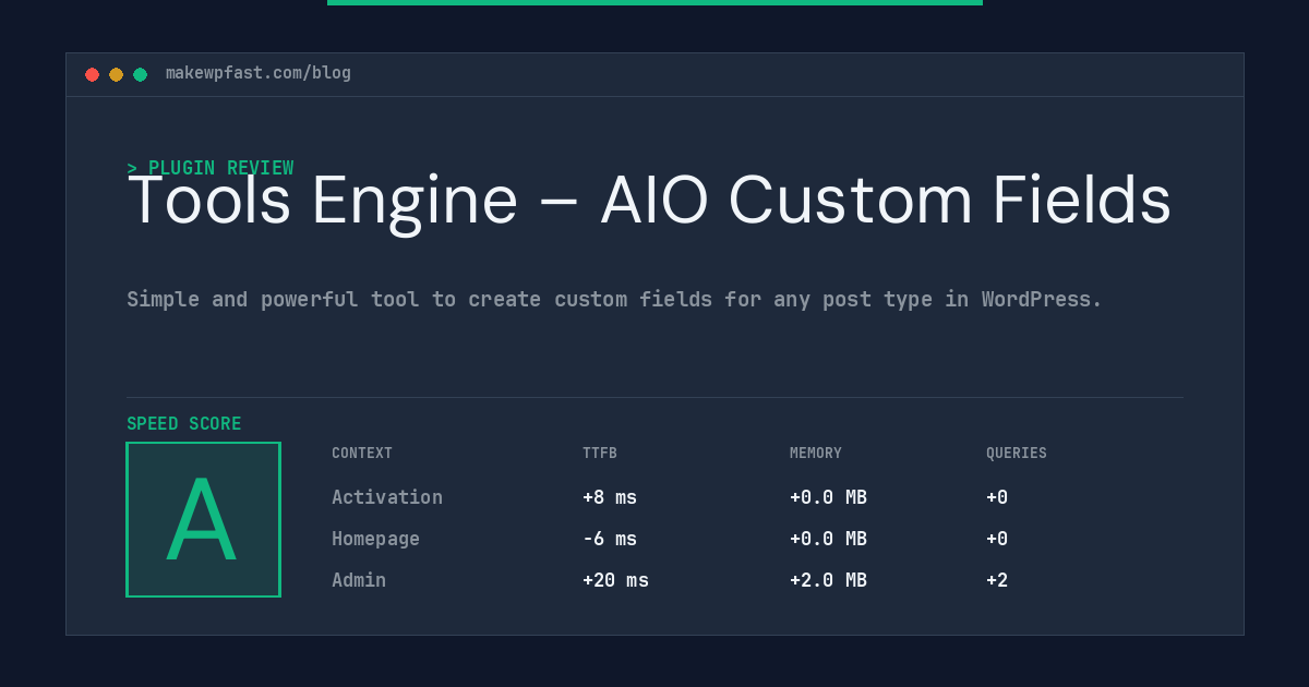 Tools Engine – AIO Custom Fields - MakeWPFast