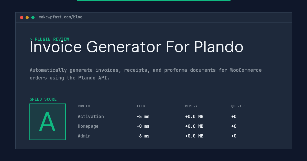 Invoice Generator For Plando - MakeWPFast