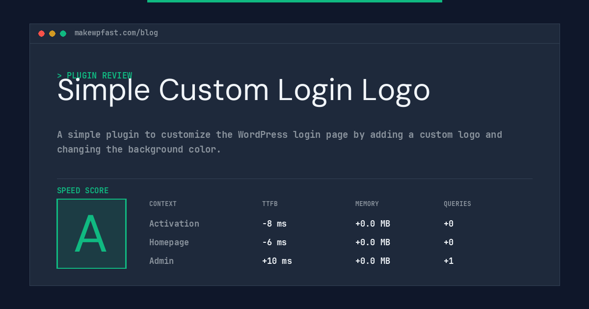 Simple Custom Login Logo - MakeWPFast