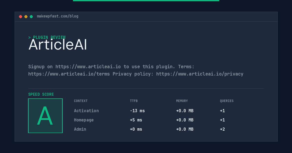 ArticleAI - MakeWPFast