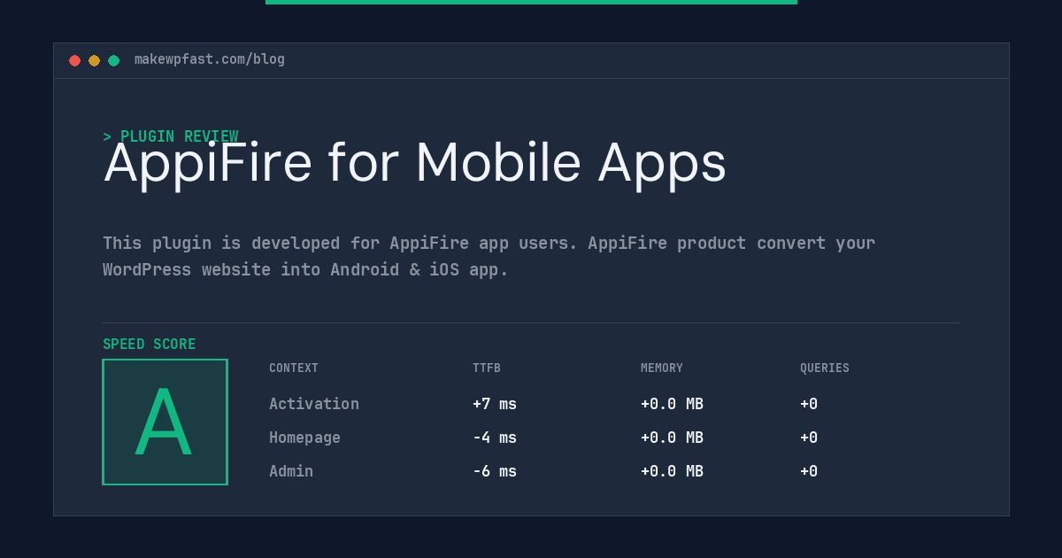 AppiFire for Mobile Apps - MakeWPFast