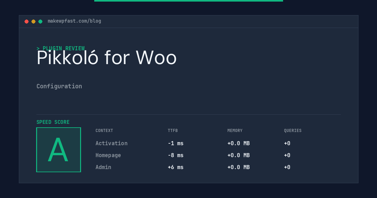 Pikkoló for Woo - MakeWPFast