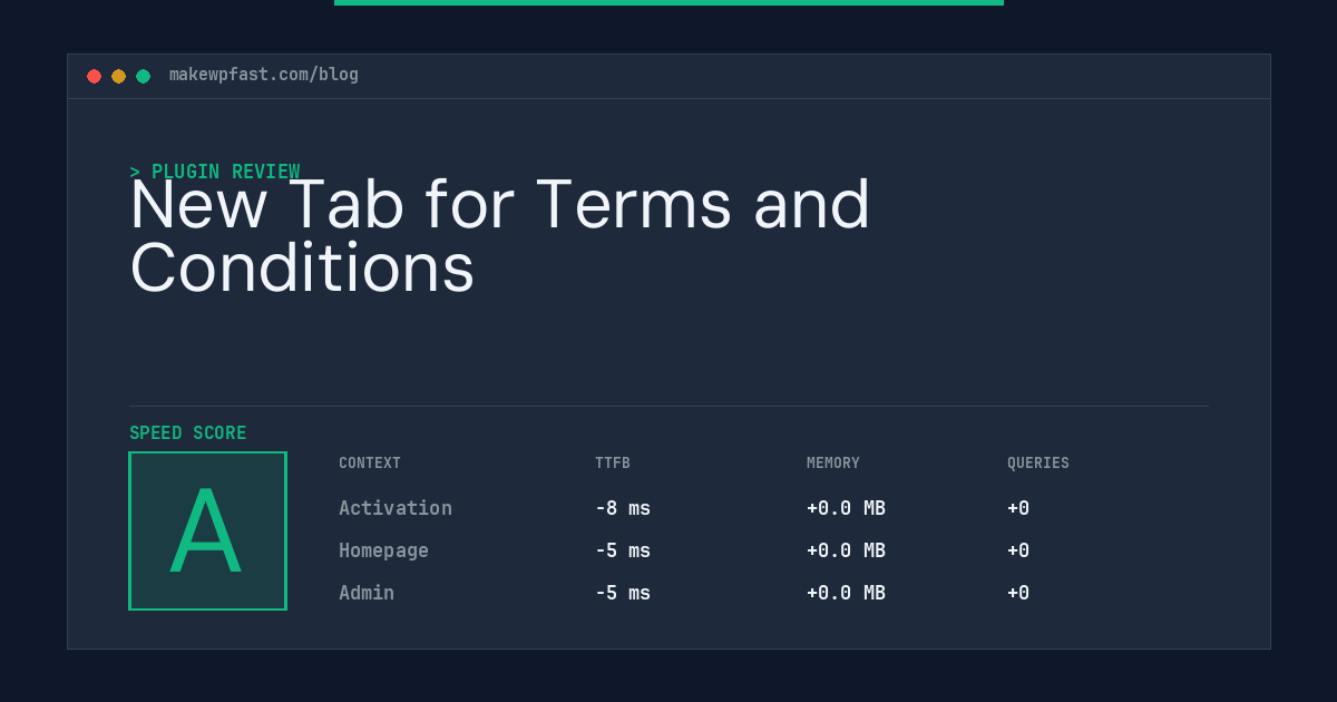 New Tab for Terms and Conditions - MakeWPFast