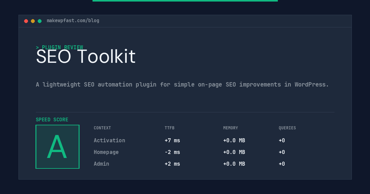 SEO Toolkit - MakeWPFast